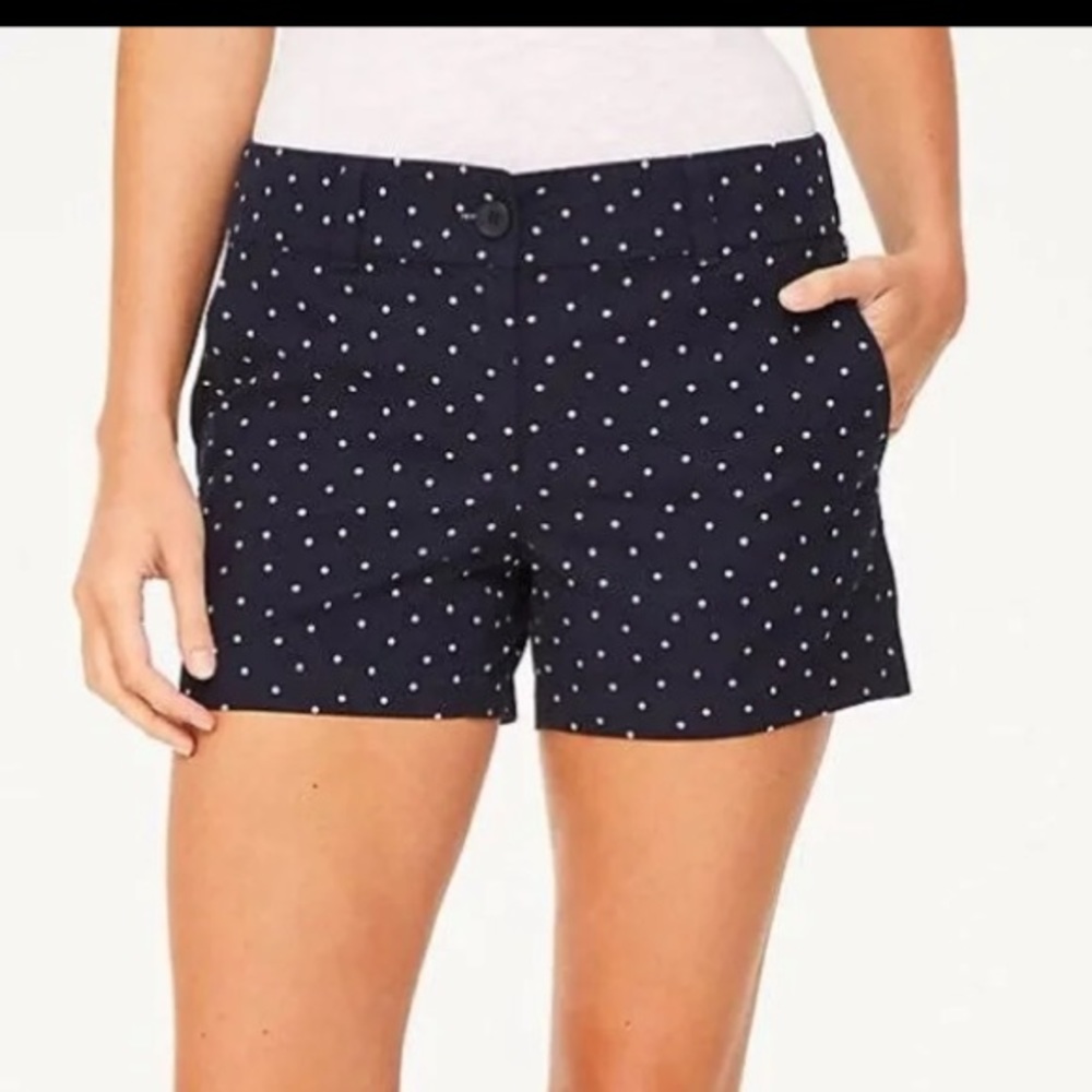 Loft Outlet Navy Polka Dot 4” shorts